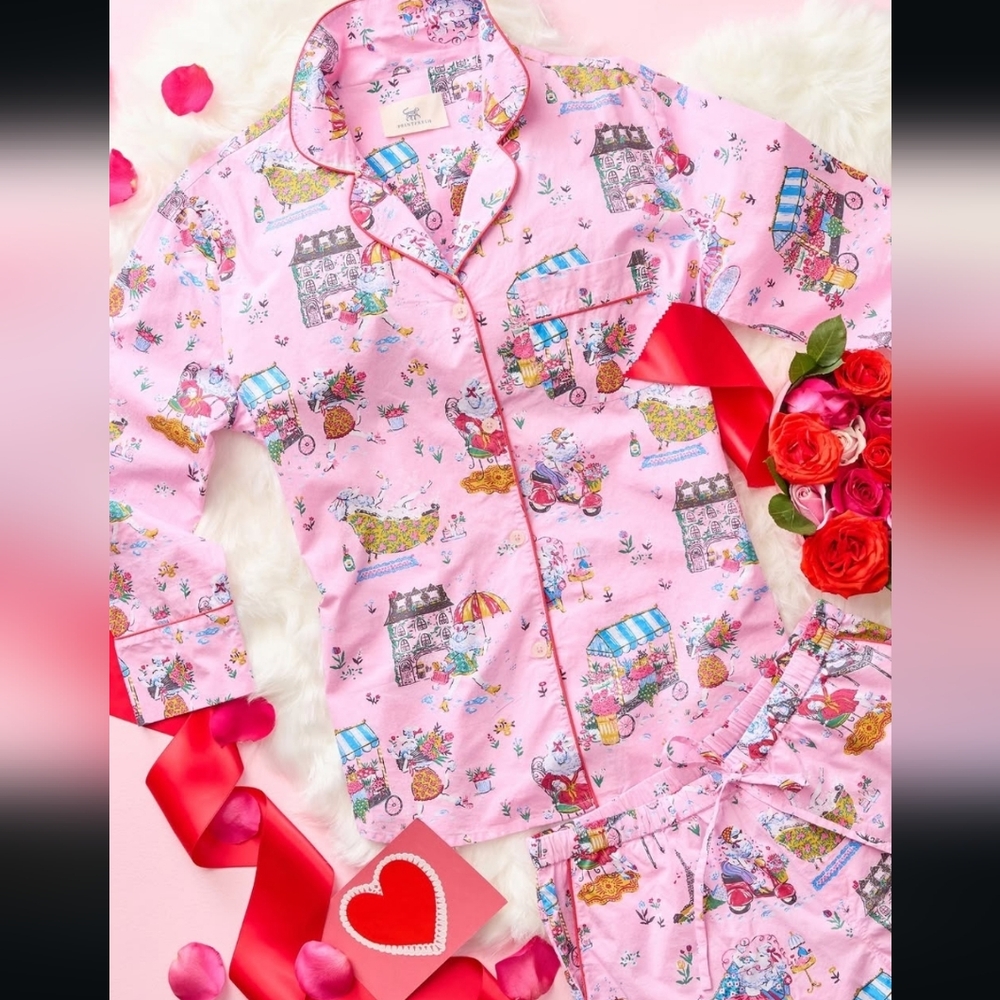Printfresh Parisian Poodles Long Sleep Set 1X